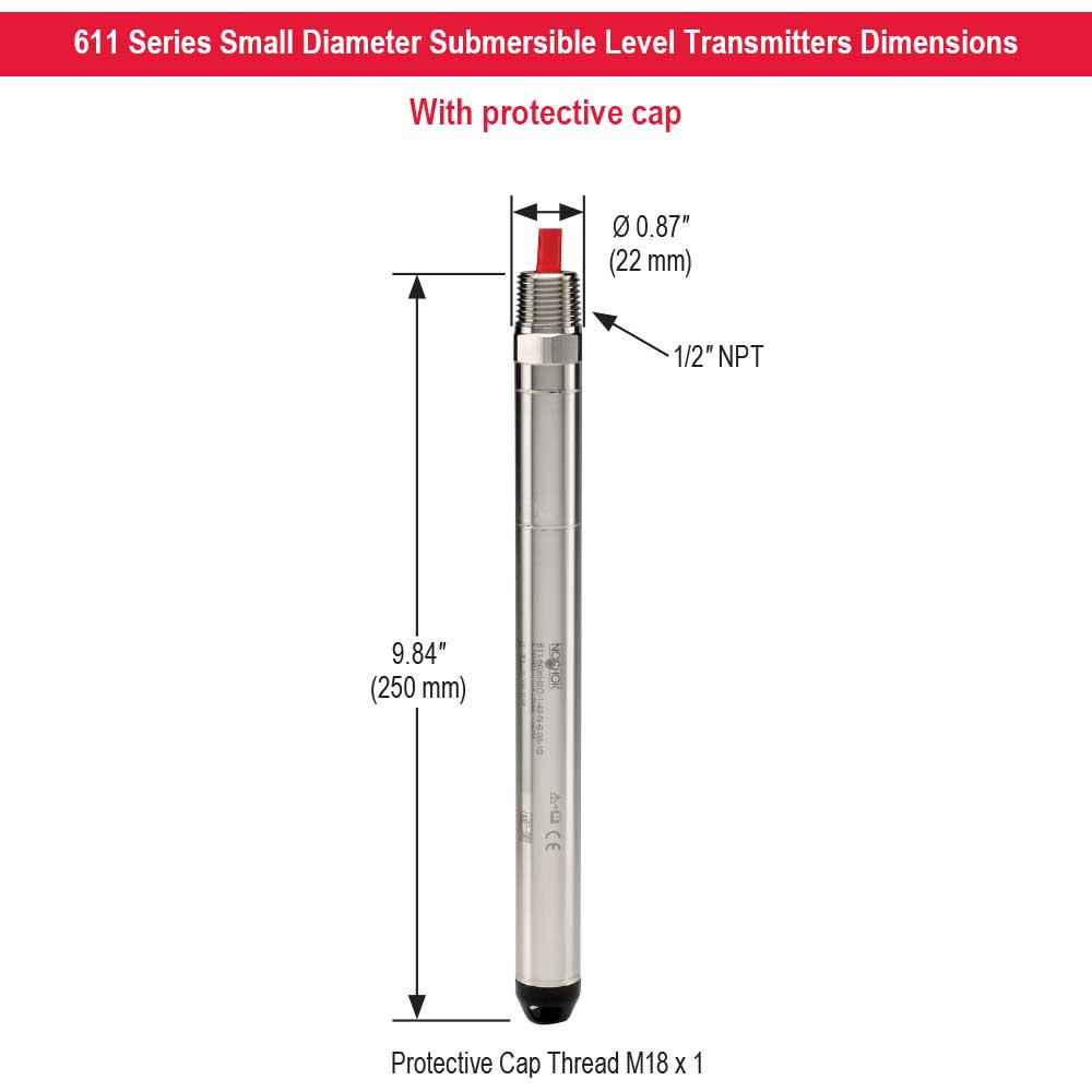 https://b1.noshokmedia.com/images/Dimensions for 611 Series Small Diameter Submersible Level Transmitters.jpg